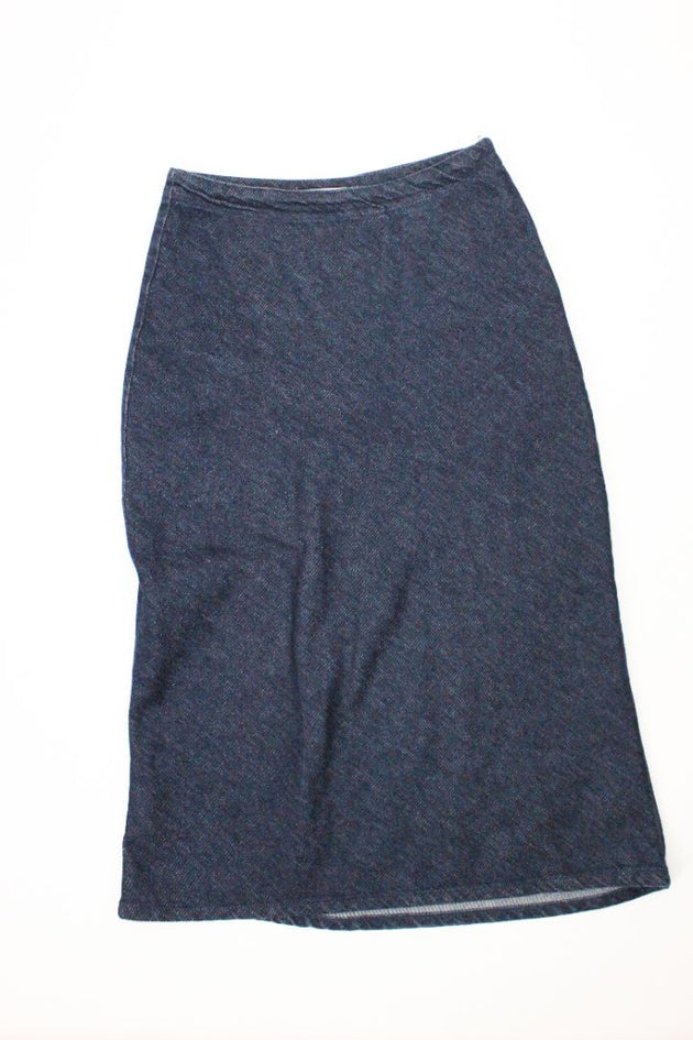 ZARA — Denim Midi Skirt, M
