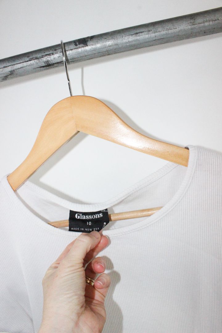 SS TEE, GLASSONS, WHITE, 10