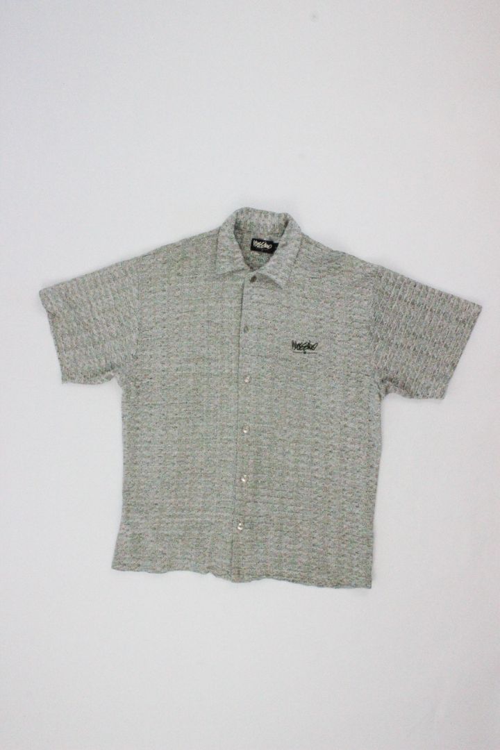 SS SHIRT, MOSSIMO, GREEN/WHITE, L
