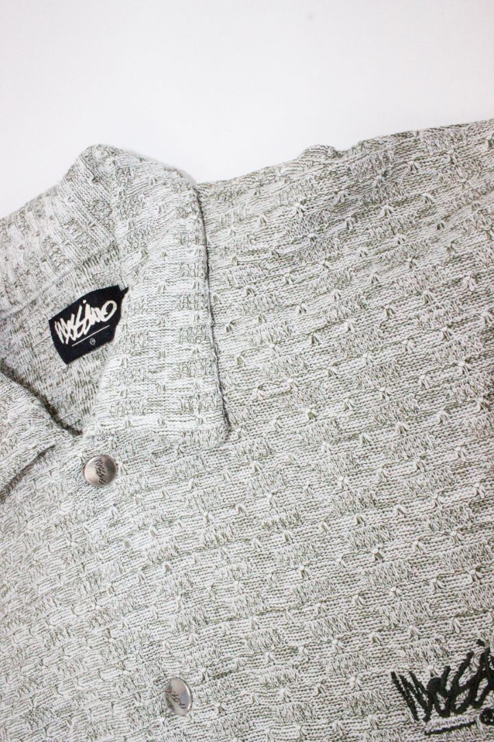 SS SHIRT, MOSSIMO, GREEN/WHITE, L