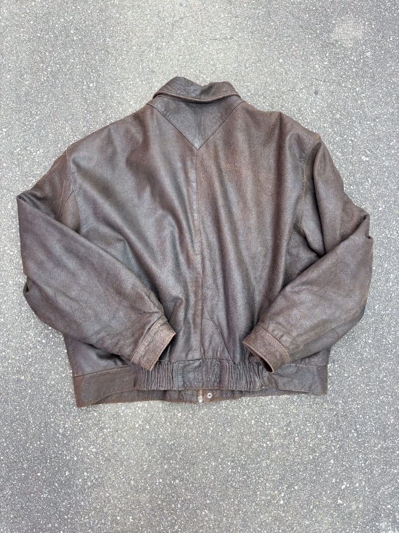 VINTAGE, LEATHER BOMBER, M
