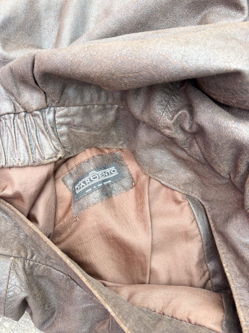 VINTAGE, LEATHER BOMBER, M