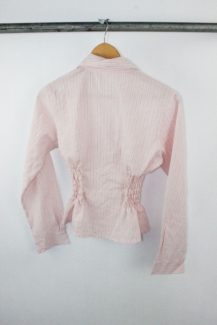 BLOUSE, REWORKED, PINK, S
