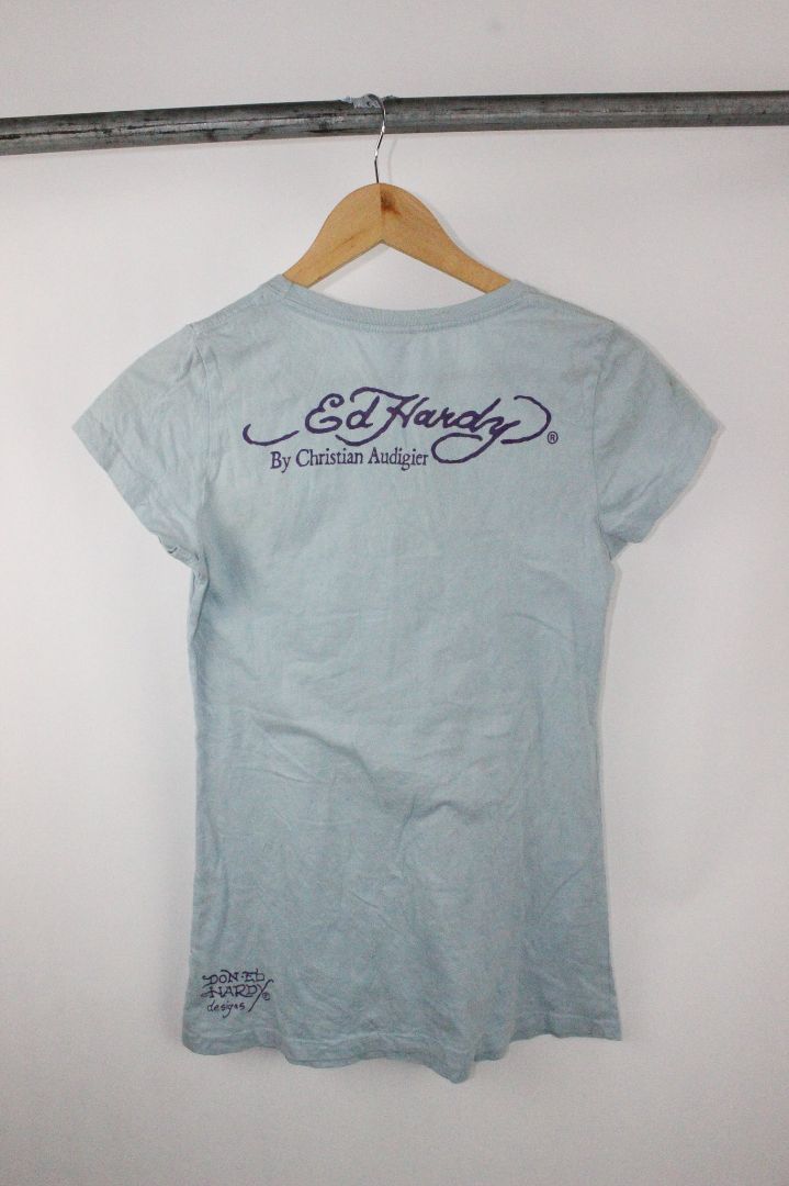 Y2K, SS TEE, ED HARDY, BLUE, AS IS