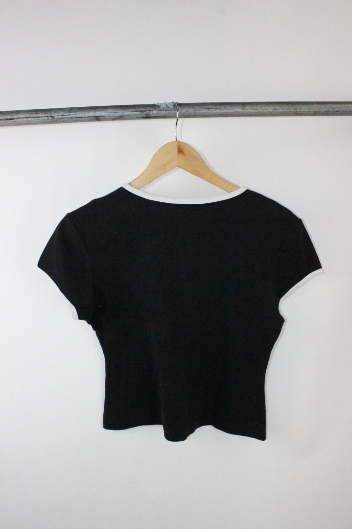 SS TEE, BEBE, BLACK/WHITE, AS IS