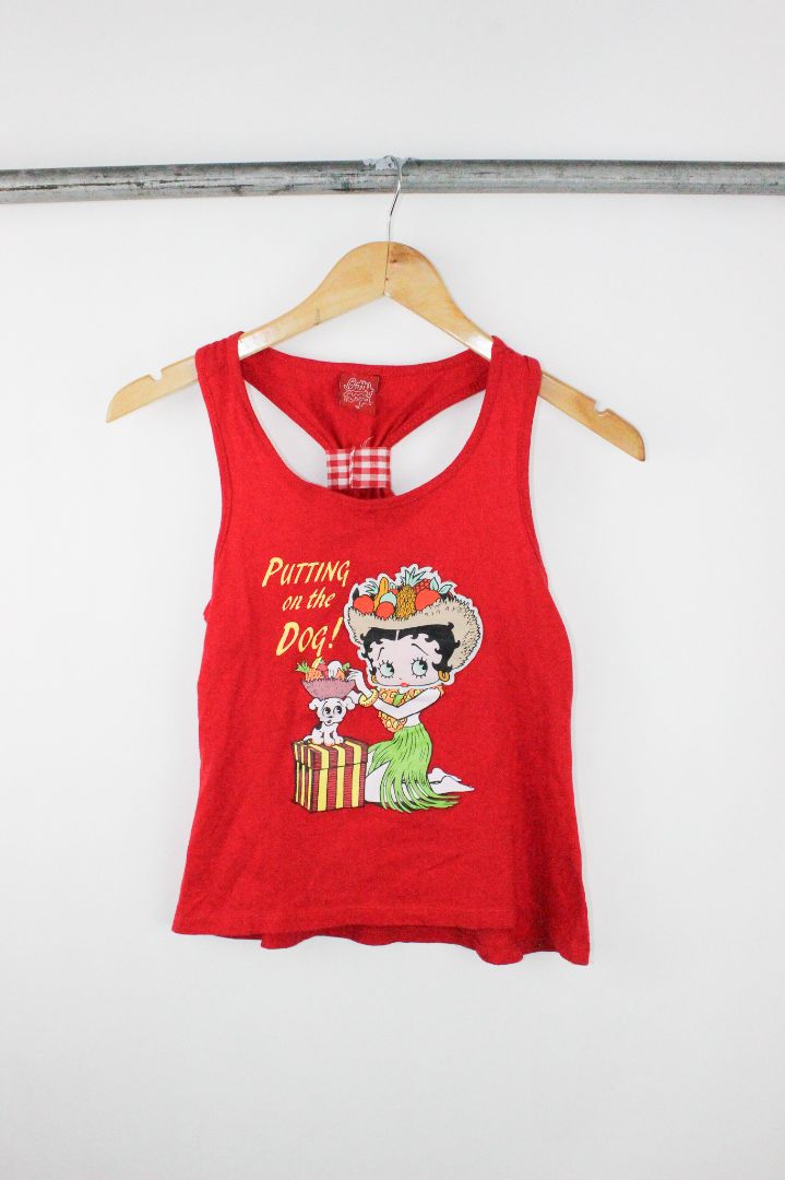 SINGLET, BETTY BOOP, RED, S