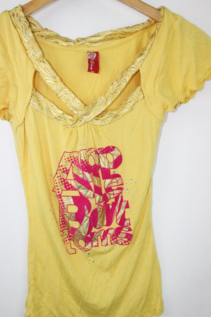 SS TEE, APPLE BOTTOM, YELLOW, M