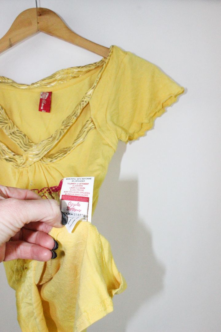 SS TEE, APPLE BOTTOM, YELLOW, M