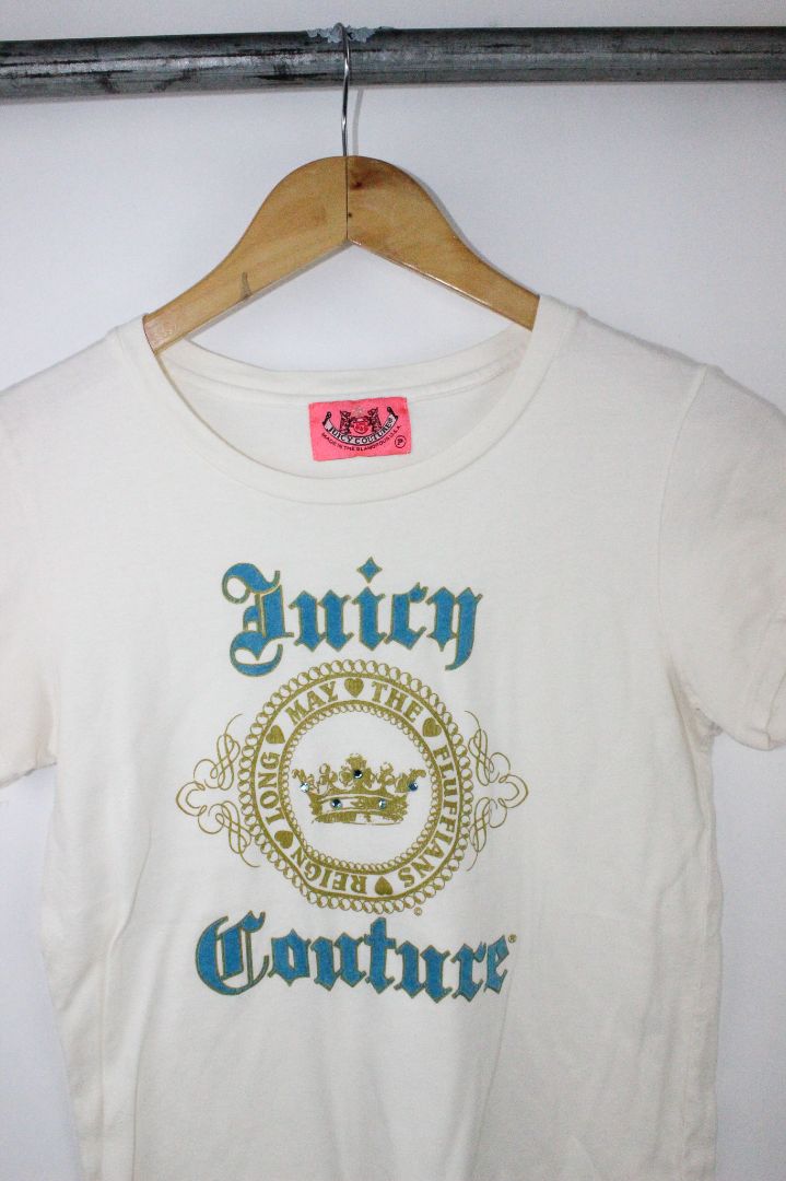 SS TEE, JUICY COUTURE, WHITE, S