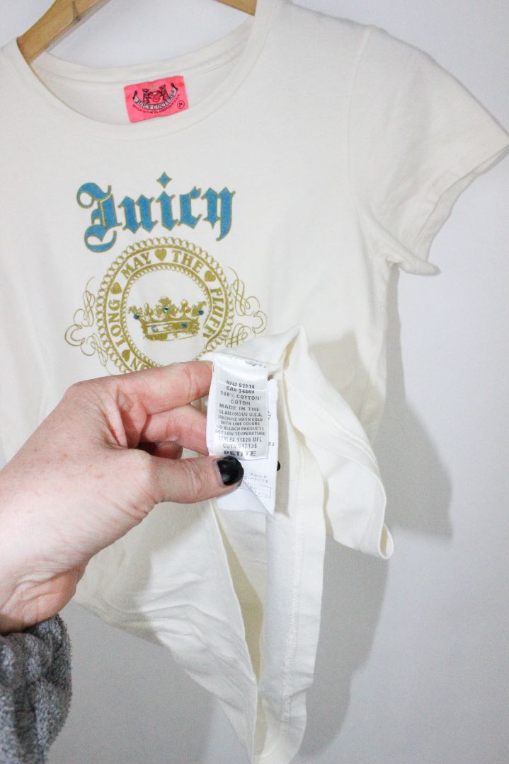 SS TEE, JUICY COUTURE, WHITE, S