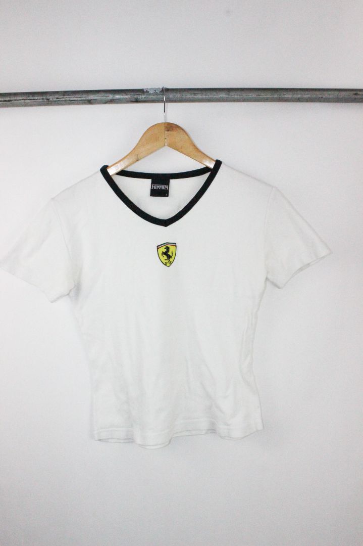 SS TEE, FERRARI, WHITE, 10