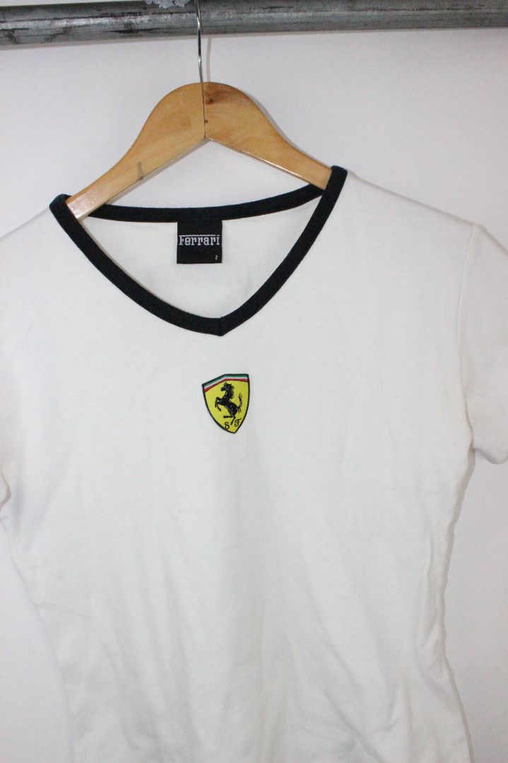 SS TEE, FERRARI, WHITE, 10