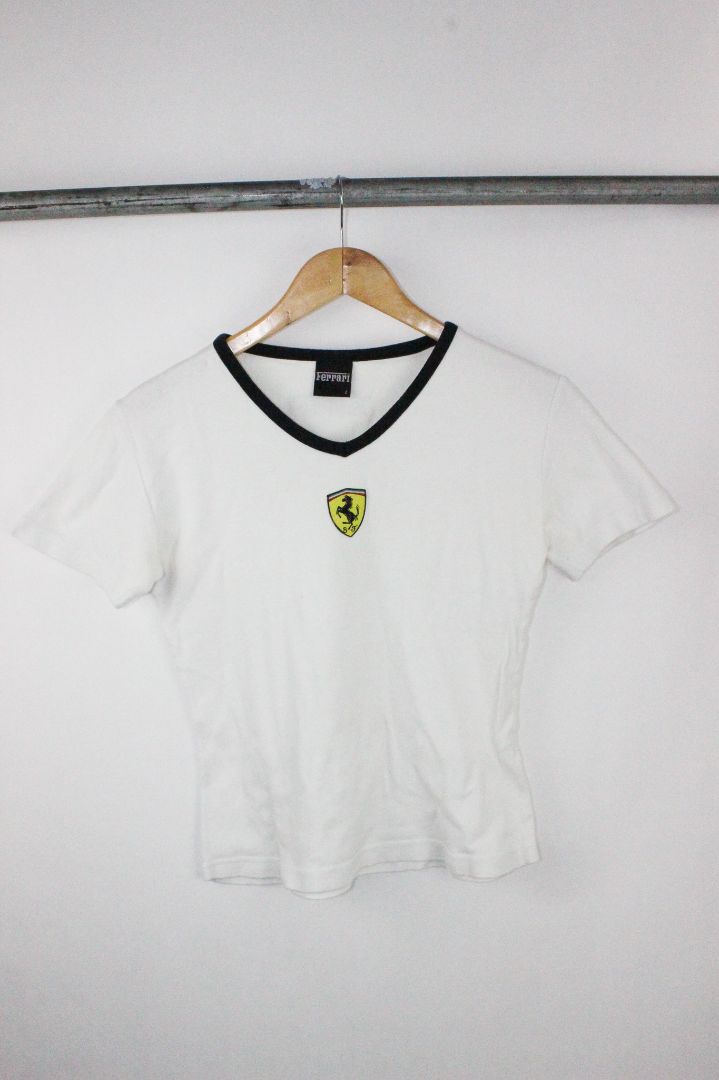 SS TEE, FERRARI, WHITE, 10