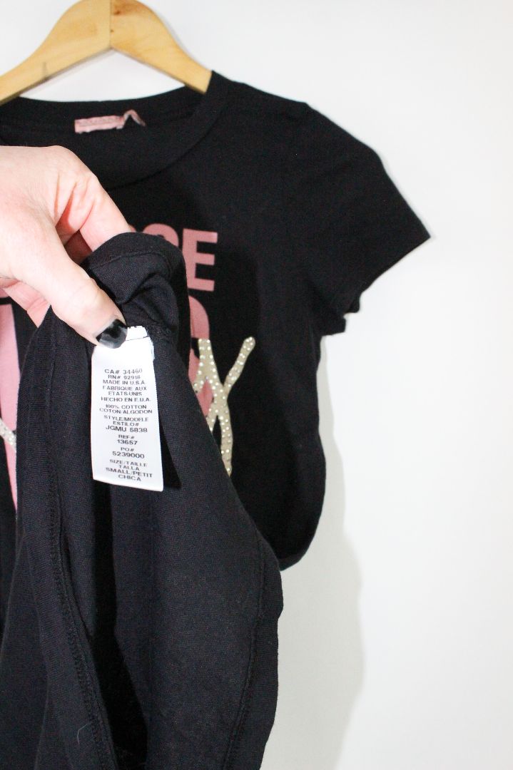 SS TEE, JUICY COUTURE, BLACK/PINK, S