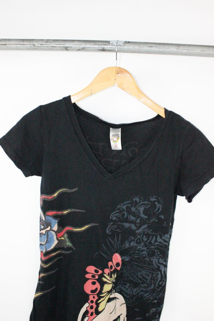SS TEE, ED HARDY, BLACK/MULTI, M