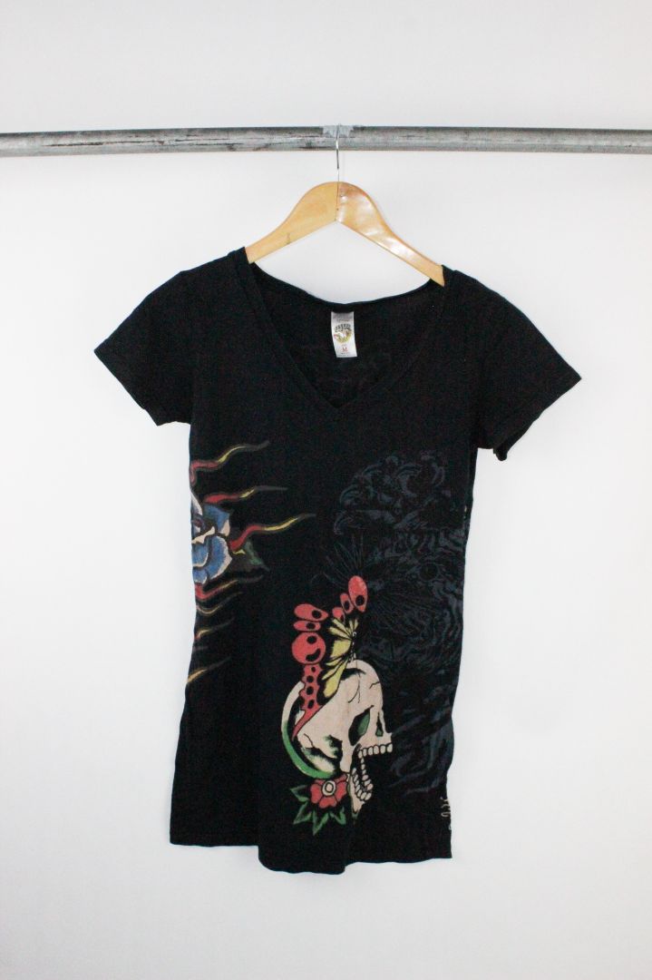 SS TEE, ED HARDY, BLACK/MULTI, M