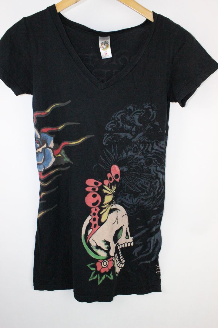 SS TEE, ED HARDY, BLACK/MULTI, M