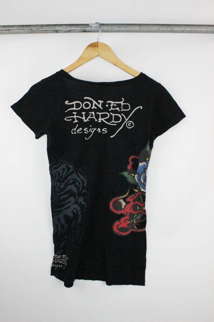 SS TEE, ED HARDY, BLACK/MULTI, M