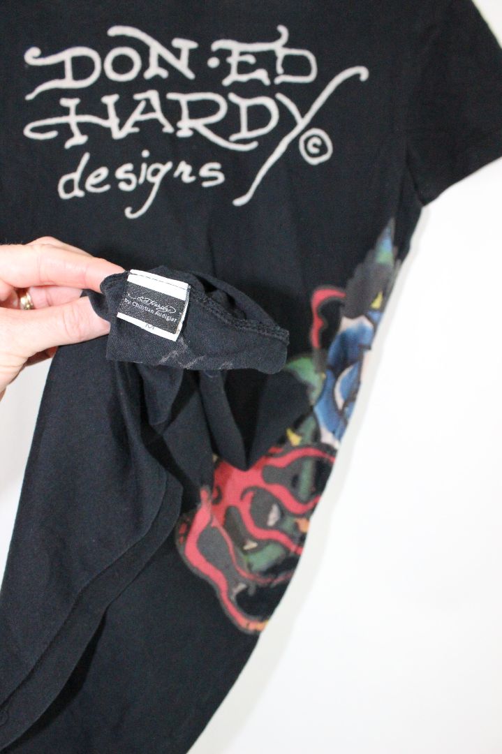 SS TEE, ED HARDY, BLACK/MULTI, M
