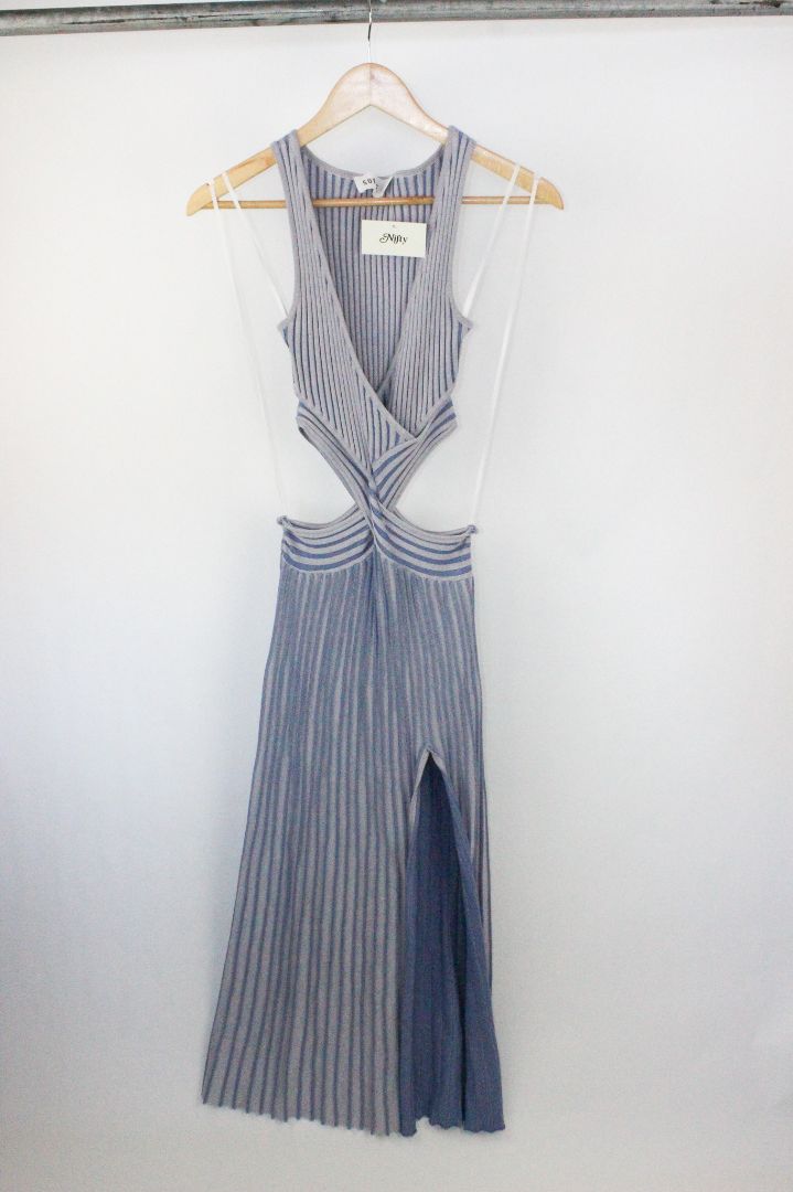 MIDI DRESS, SOVERE, BLUE, 6, AS IS