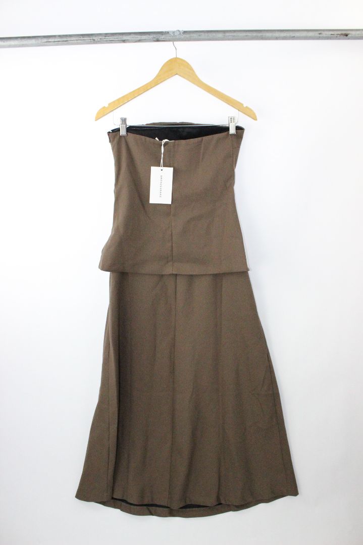 MAXI DRESS, BRONZE SNAKE, 10