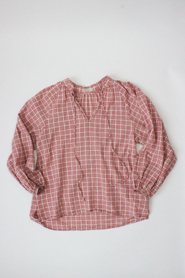 BLOUSE, GRACIOUS, WHITE/RED, L, VLB