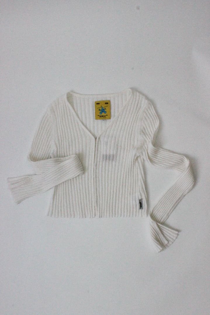 CARDIGAN, UNIF, WHITE, XS, PLD