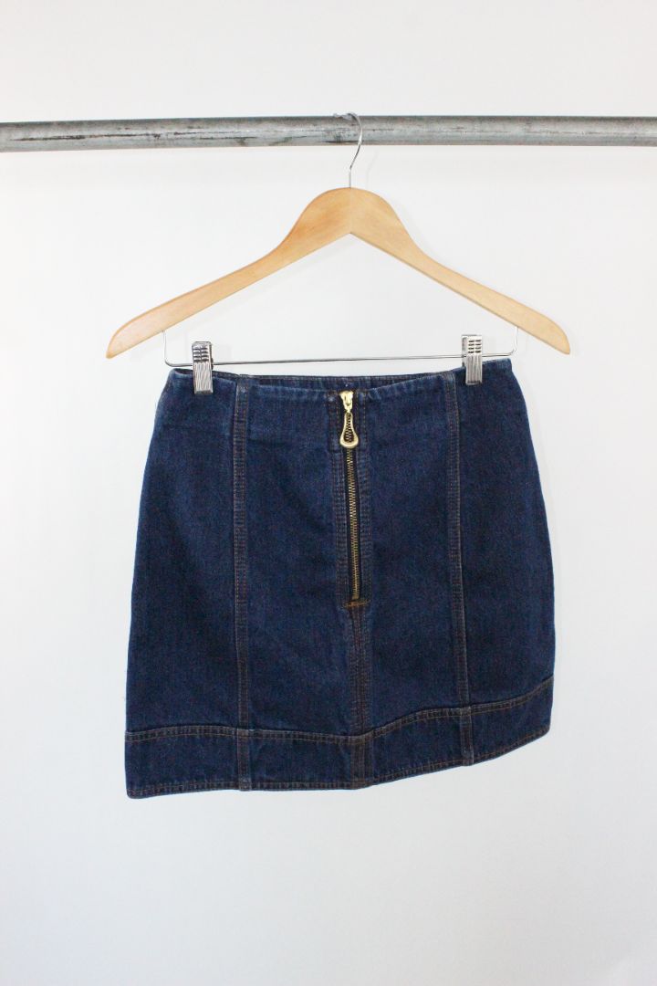 MINI SKIRT, AJE, BLUE DENIM, 8