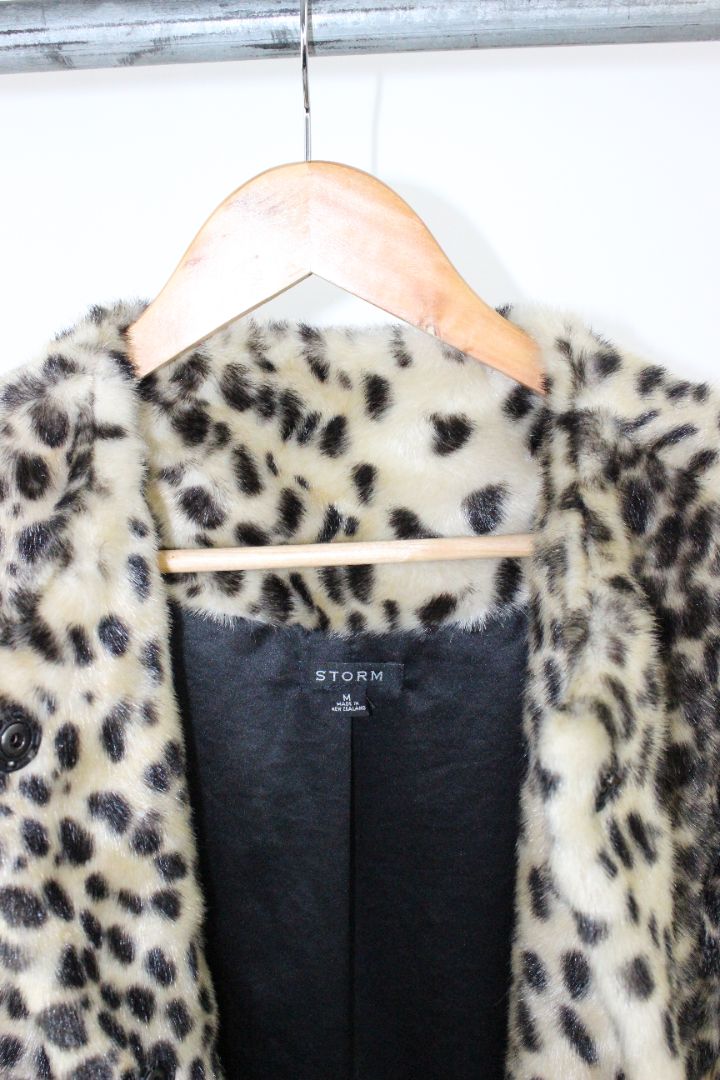 COAT, STORM, CREAM/BLACK, M