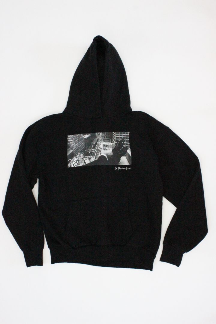 HOODIE, IN PRINT WE TRUST, BLACK, L