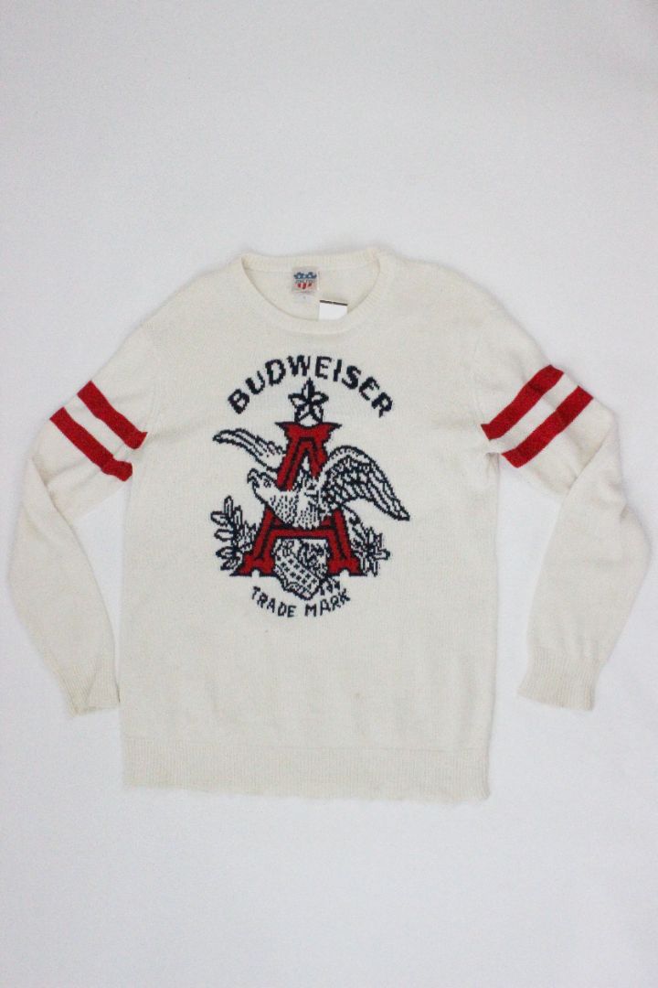VINTAGE, KNIT, BUDWEISER, L