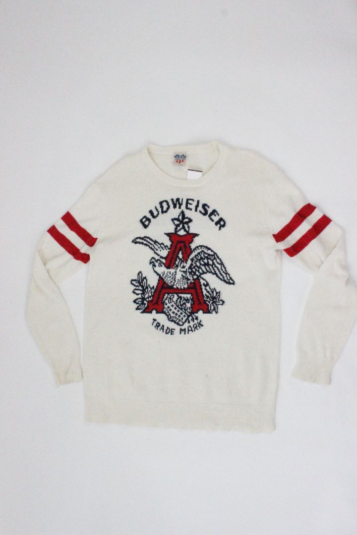 VINTAGE, KNIT, BUDWEISER, L
