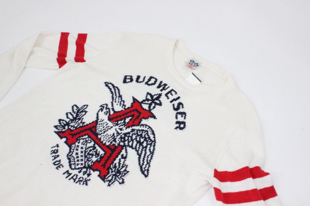 VINTAGE, KNIT, BUDWEISER, L