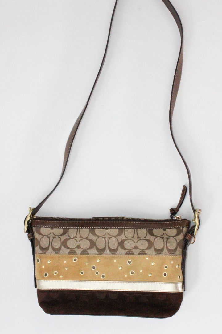 2008 COACH SIGNATURE TRIPLE CROSSBODY