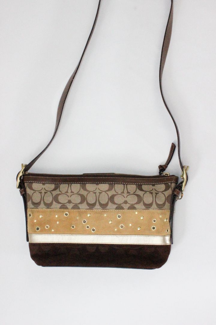 2008 COACH SIGNATURE TRIPLE CROSSBODY