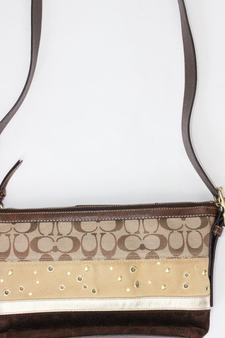 2008 COACH SIGNATURE TRIPLE CROSSBODY