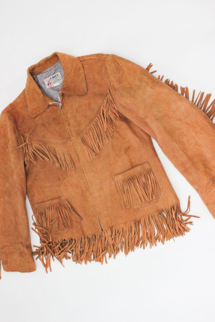 VINTAGE, FRINGE SUEDE JACKET