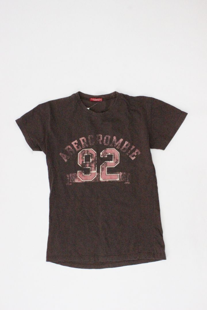 SS TEE, ABERCROMBIE AND FITCH, BROWN/PINK, NO SIZE