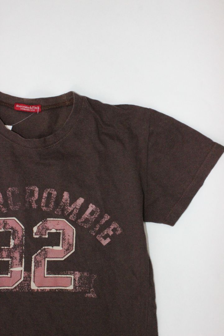 SS TEE, ABERCROMBIE AND FITCH, BROWN/PINK, NO SIZE