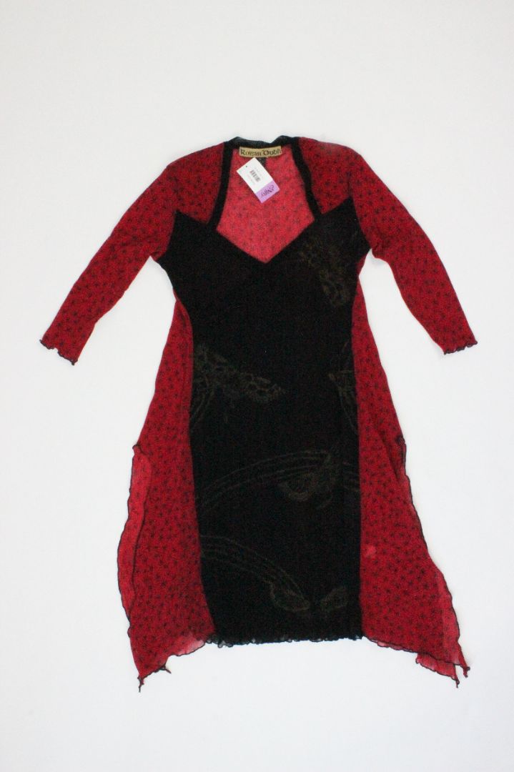 MINI DRESS, ROISIN DUBH, RED/BLACK/GOLD, XL