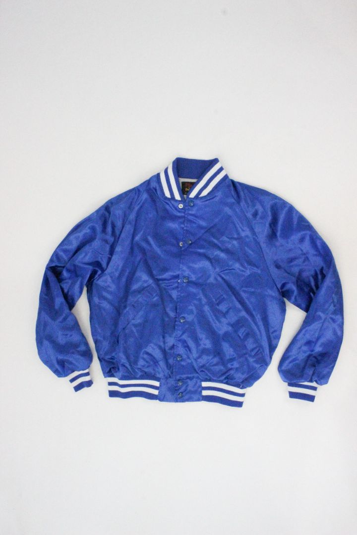 VINTAGE SATIN BOMBER JACKET, M