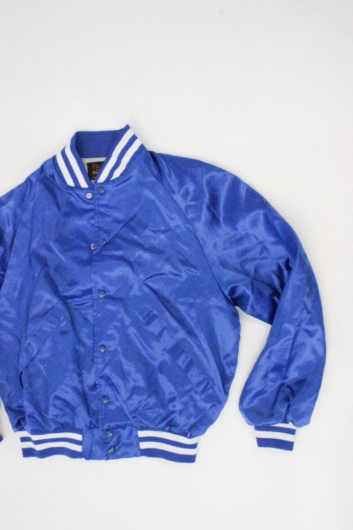 VINTAGE SATIN BOMBER JACKET, M