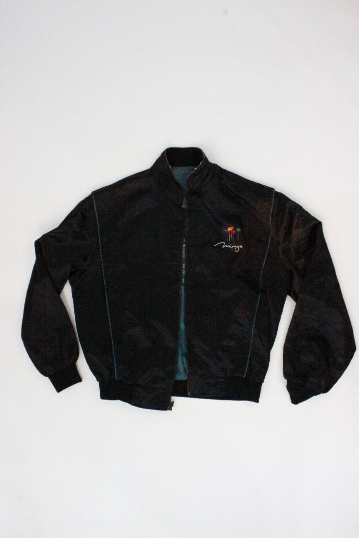 VINTAGE SATIN BOMBER, TREASURE ISLAND, L