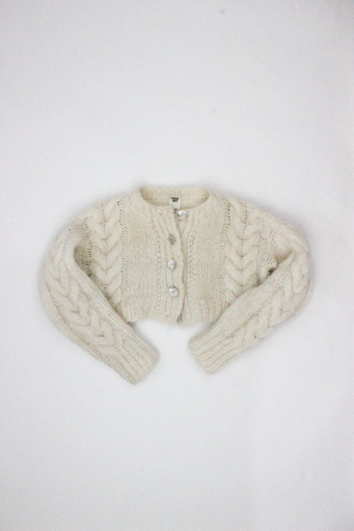 CARDIGAN, FRISSON KNITS, CREAM, S