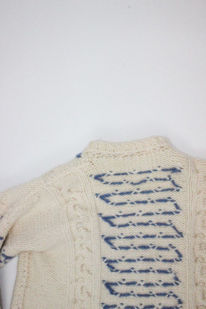 KNIT, CREAM/BLUE, 10