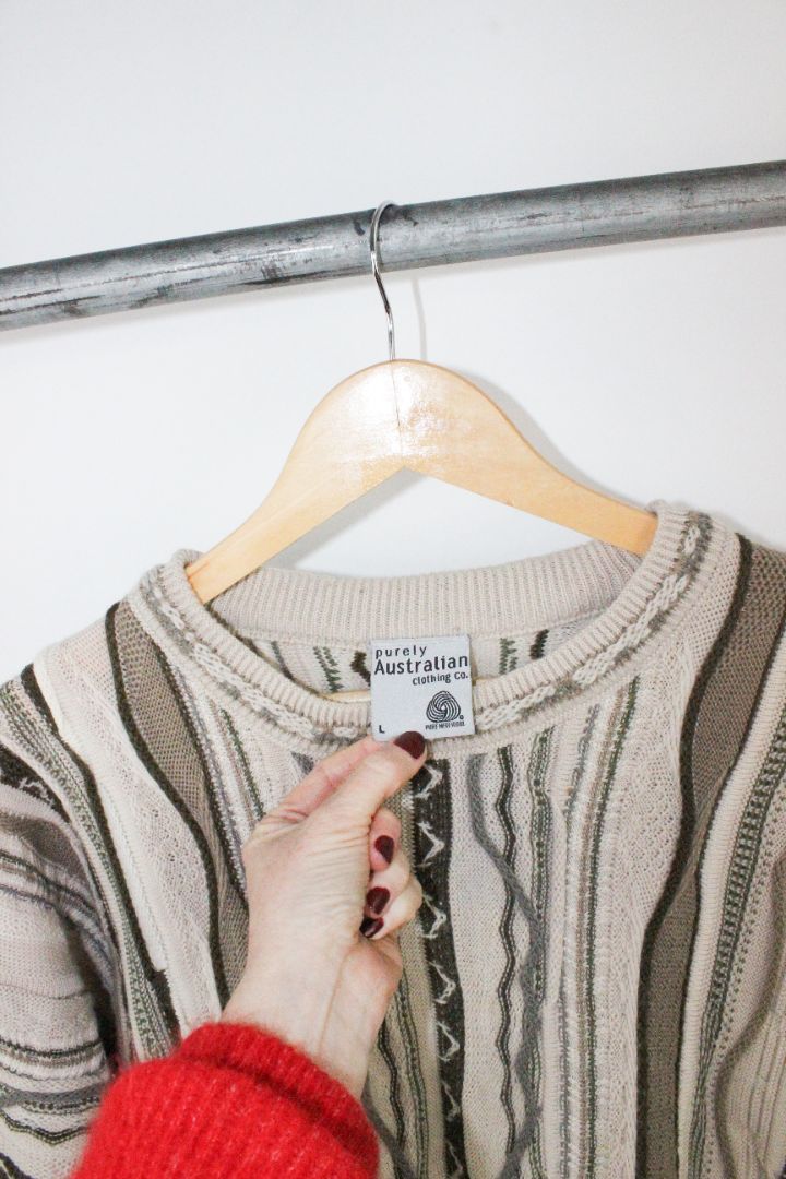 VINTAGE, KNIT, PURLEY AUSTRALIAN, L