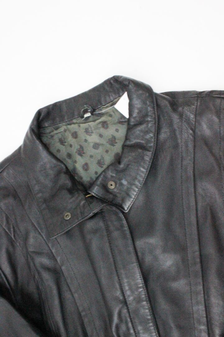 VINTAGE, LEATHER BOMBER JACKET, M
