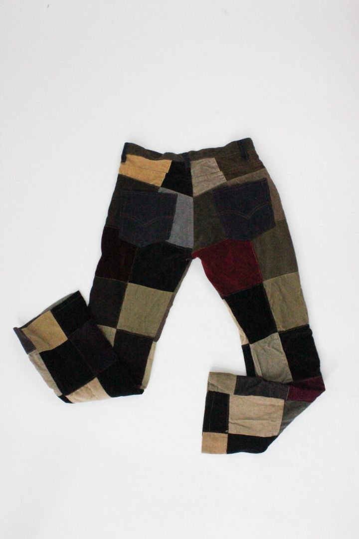 VINTAGE, PATCHWORK PANTS, S